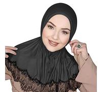 Women Turban Cap Hijab Headwear Cotton Chemo Hat Muslim Hijab Scarf Full Cover Arab Islamic Malaysia African Head Wrap Instant Soft Bandana for Daily Use Cancer Hair Loss