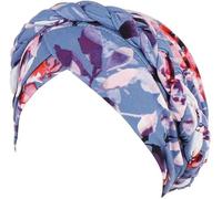 Women Turban Head Scarf, Women's Caps Cotton Beanie Twist Headscarf Pre-Tied Double Twisted Braids Wrap Hat Chemo Cancer Cap.Head Scarves Short Braid Headband can Hide Hair Behind The hat (Blue Lake)