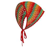 Women Turban Triangle Head Scarf Floral Headwear Kerchief Hairband Head Scarf Vacation Photo Props Crocheted Turban