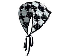 Women Turban Triangle Head Scarf Floral Headwear Kerchief Hairband Head Scarf Vacation Photo Props Crocheted Turban