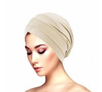 Women Turbans Soft Head Wrap Pleated Beanie Hair Loss Hat Tied Bonnet Sleep Cap Stretchy Elastic Night Cap Satin Hair Scarf Muslim Bottomed Hat India Costume Headwear for Ladies Girls