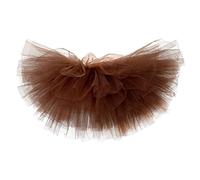 Women Tutu Skirts Dress-Up Parties Elastic Mesh Skirt Short Party Multi-Layer Puffy Underskirt Adult Casual Rockabilly Party Costume(Coffee, S)