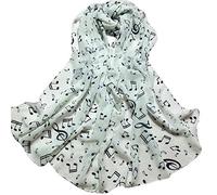 women uk clearance your orders Ladies Scarves Chiffon Shawl Lady Neck Muffler Note Women Scarf Musical White Scarves Scarf Long Scarf Shawl Wrap Soft Warm Wool Spinning christmas