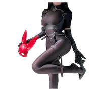 Women Underwear Set Deep V Halterneck Tassel Erotic Lingerie Personality Patent Leather Sexy Clothing H-Black One Size