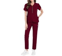 Women Uniform Scrubs Set Top and Pants with Pockets Healthcare Uniform Plus Size Beauty Tunics for Women UK Black Work Tunics for Women Uniform with Pockets Beauty Tunics for Women UK