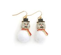 Women Unique Charm Dangle Earrings Christmas Snowman Pendant Earrings Jewelry For Creative Handmade Drop Dangle Earring Dangle Earrings Simple Fun
