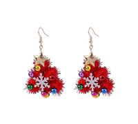 Women Unique Charm Dangle Earrings Felt Christmas Tree Pendant Earrings New Year Jewelry Handmade Drop Dangle Earring Dangle Earrings Simple Fun