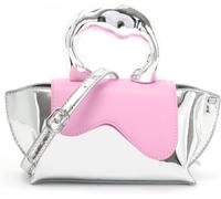 Women Unique Silver Crossbody Bags Evening Bag Tote Handbag Satchel Bag Small Cute Shoulder Bags Hobo Purse(Pink)