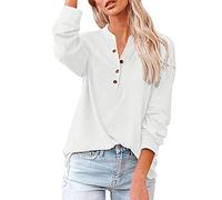 Women V Neck Loose Solid Long Sleeve Summer Shirt Stitching Tops Blouse Chiffon Cape, White, S