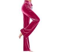 Women Velour Joggers Sweatpants Jogging Pants Velvet Trousers Soft Casual Drawstring Tracksuit Bottoms Stretchy Yoga Trousers Elasticated Waist Straight Leg Work Trouser for Women UK Yoga Leisure