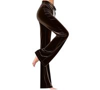 Women Velour Joggers Sweatpants Jogging Pants Velvet Trousers Soft Casual Drawstring Tracksuit Bottoms Stretchy Yoga Trousers Elasticated Waist Straight Leg Work Trouser for Women UK Yoga Leisure