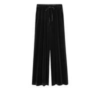 Women Velvet Pants UK Sale Clearance Wide Leg Solid Trousers with Pocket Drawstring Elastic High Waisted Jogger Vintage Loose Plus Size Stretch Trousers Ladies Casual Business Work Long Pants