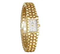 Women Vintage Gold Watches Minimalism Square Ultra Thin Watch Updated Luxury Ladies Watch with Stainless Steel Bracelet Elegant Dress Small Face Gold Wrist Watch, White