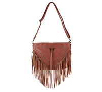 Women Vintage Tassel Crossbody Bag Vegan PU Leather Satchel Handbags Purse Messenger Fringe Shoulder Bag