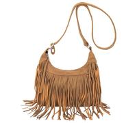 Women Vintage Tassel Crossbody Bag Vegan Suede Leather Satchel Handbags Purse Messenger Fringe Shoulder Bag