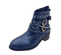 Women Vintage Western Cowboy Boots Chunky Low Heel Cowgirl Ankle Booties Motorcycle Leather Booties Fall Boots Boho Fashion Boot for Women Flat Cowboy Boot for Womens Low Heel