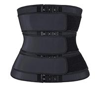 Women Waist Trainer Corset Top with Belt Tummy Control Waist Cincher Trimmer Sauna Sweat Slimming Body Shaper Workout Girdle Belly Band Stomach Fat Burner Exercise Belt Black