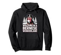 Women Walking In A Bernese Wonderland Cute Dog Christmas Pun Pullover Hoodie