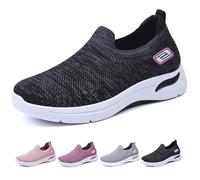 Women Walking Orthopedic Shoes Slip-On Walking Shoes, Casual Mesh Comfortable Working Nurse Shoes,Summer Breathable Lightweight Sneakers Memory Foam（A3885） Black