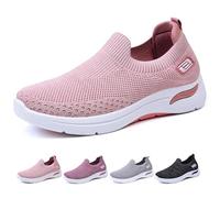 Women Walking Orthopedic Shoes Slip-On Walking Shoes, Casual Mesh Comfortable Working Nurse Shoes,Summer Breathable Lightweight Sneakers Memory Foam（A3898） Pink