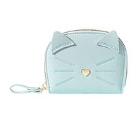Women Wallet Cat Cute New Pasttern Versatile Practical Zipper Card Bag Handbag compatible with Iphone6splus Phone Case Wallet for Women (Blue, One Size)