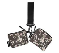 Women Wallet Plum Blossom Flowers for Credit Cards Small Detachable ID Cases with Keychain for Women Girls 2 pieces, Multicolor, 4.13"(L) x 3.5"(W), Multicolor., 4.13"(L) x, Multicoloured., 4.13"(L) x