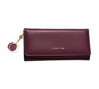 Women Wallet Purse Handbag Long Wallet Large Capacity Wallet Solid Color Fashionable New Pattern Card Bag Wallet Phone Cases (Red, One Size)