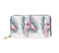 Women Wallets Ballet Dancer Print Pu Leather Zipper Long Purse Large Capacity Cellphone Credit Card Money Holder Clutch Wallet