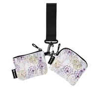 Women Wallets Double Wrist Strap Seamless Watercolor Floral Wild Floral Pattern Small Portable Zipper Purse Coin Purse with Key Chain, multi-coloured, 4.13"(L) x 3.5"(W), Travel Accessory