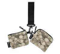 Women Wallets Mountain Skulls Happy Halloween Dual Wristlet for Women Cute Fashion Business Card Holder with Keychain for Men Women 2 Pieces, Multicolor, 4.13"(L) x 3.5"(W), multi-coloured, 4.13"(L)