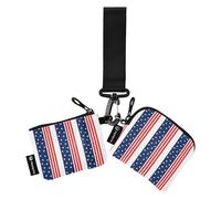 Women Wallets Seamless American National American Flag Blue Double Wrist for Women Cute Fashion Business Card Holder Money Organizer with Coin Pocket with, multi-coloured, 4.13"(L) x 3.5"(W), Travel