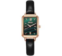 Women Watch Clearance,Women Easy Read Everyday Watch Creative Square Dial Design Retro Female Watch PU Leather Analog Quartz Wrist Watch Gifts for Mum,Green,A5K25A