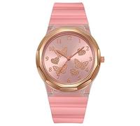 Women Watch for Ramadan Days Easter Sleek Minimalist Fashion With Strap Dial Women's Quartz Silicone Strap Watch Gift Watch Leather Watch Strap (Pink, One Size)