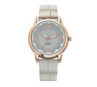 Women Watch Ladies Leather Quartz Wristwatch Female Fashionable and Watch Talking Wrist Watch (Grey, One Size)