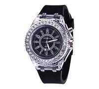 Women Watch Ladies Watches Fashion Transparent Neutral Quartz Luminous Female Silicone Tape Sports Watch Rhinestone Luxury Casual