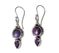 Women Water Droplets Shape Purple Crystal Earrings Charm Accessory. Nice processing