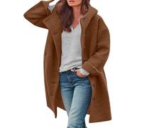 Women Waterproof Jacket Winter Casual Wool Pea Coat Jackets Ladies Casual Loose Parka Windproof Windbreaker Outwear with Pockets