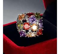 Women Wedding 925 Silver Filled Jewelry Pretty Cubic Zirconia Rings Size 6-10-9