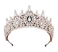 Women Wedding Bridal Birthday Accessories Luxury Round Queen Rhinestoness Crown 1676