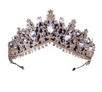 Women Wedding Bridal Birthday Accessories Luxury Round Queen Rhinestoness Crown 1684