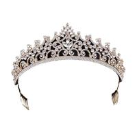 Women Wedding Bridal Birthday Accessories Luxury Round Queen Rhinestoness Crown 1688