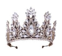 Women Wedding Bridal Birthday Accessories Luxury Round Queen Rhinestoness Crown 1696