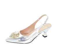 Women Wedding Bride Pumps With Rhinestone Nigeria Party Shoes And Bags Shoe And Bag Set A Pair Shoes Silver 10