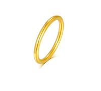 Women Wedding Ring Set, Married Ring Polished Narrow 1.5mm 24K Yellow Gold Size T 1/2