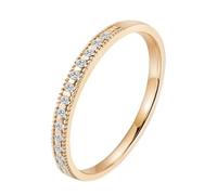 Women Wedding Ring, Women's Wedding Ring Gold Fine Round with Moissanite 9K Yellow Gold Size N 1/2