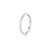 Women Wedding Rings No Gemstone Solid 18 Karat Real Gold Anniversary Ring Bands Simple White Gold Engagement Band for Wife Size R 1/2