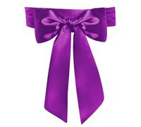 Women Wedding Satin Sash Belt 4'' Wide Double Side Chiffon Sash Bridal Waist Belts, Violet, 4 Inch