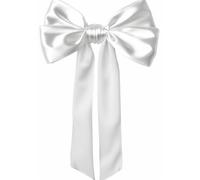 Women Wedding Satin Sash Belt 4'' Wide Double Side Chiffon Sash Bridal Waist Belts, White, 4 Inch