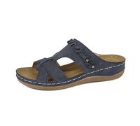 Women Wedge Sandals Solid Colour Leather Sandal Wide Open Toe Slippers Air Cushion Soft Sandals Strappy Crossover Sandal Casual Trending Shoes Comfort Fit Walking Shoes Beach Sandalen