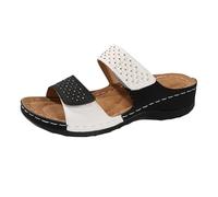 Women Wedge Shoes Slip On Dressy Summer Comfortable Slides Bright Diamond Sandals 2026 Casual Memory Foam Platform Shoes with Comfort Plantar Fasciitis Arch Support Dark Gray
